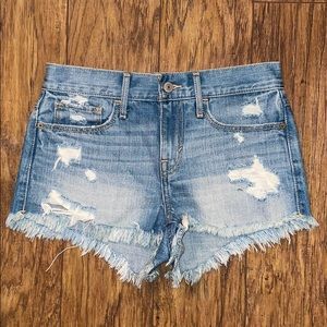 High Rise Distressed Shorts